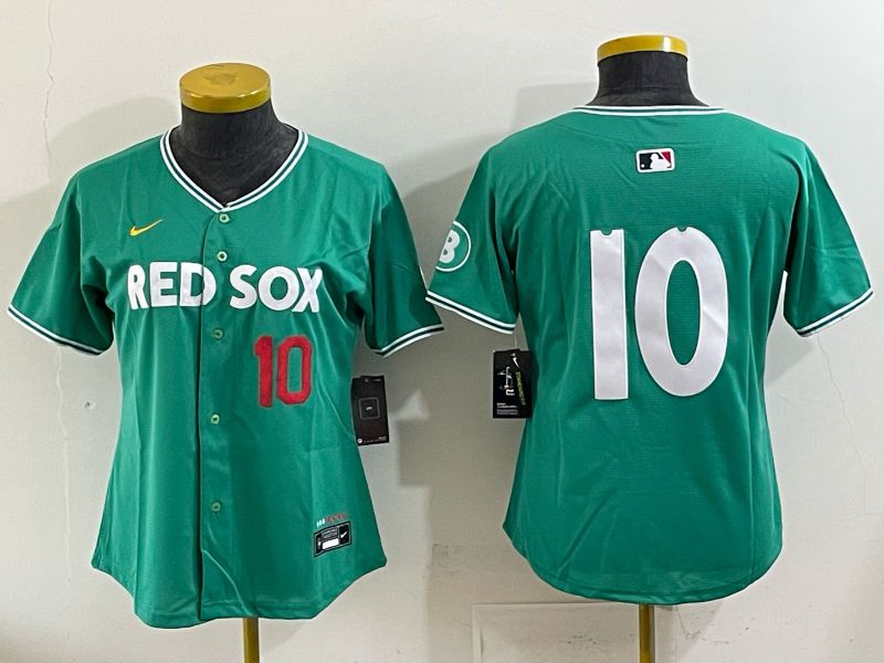 Youth 2025 Boston Red Sox #10 No Name Drak Green Joint Name Nike MLB Jersey 02